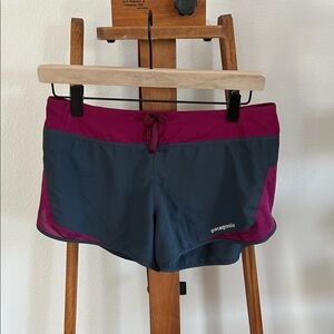Patagonia Women's Athletic Shorts - Magenta and Dark Gray
